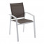 Fotel aluminiowy z tkaniną BERGAMO (biały)