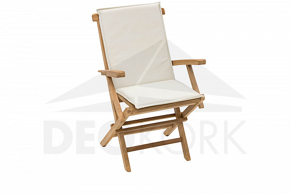 Krzesło ogrodowe składane z poduszką IVORY (teak)