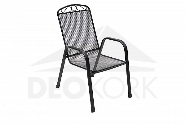Fotel metalowy SZARY (czarny)