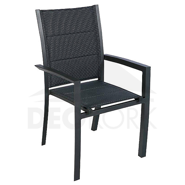 Fotel aluminiowy z tkaniną VERMONT (antracyt)