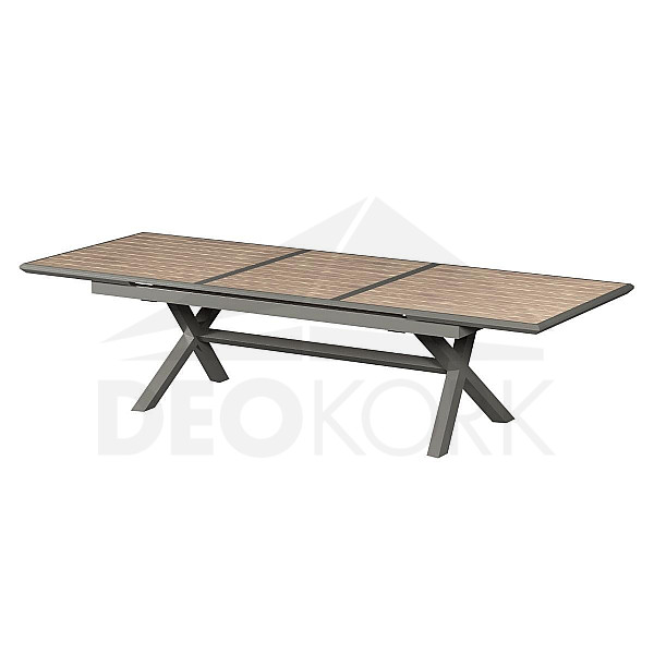 Stół aluminiowy VERONA 250/330 cm (szaro-brązowy / miodowy)
