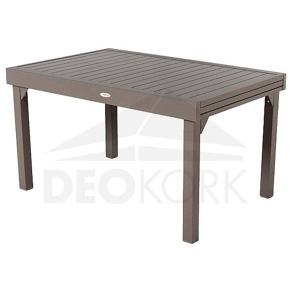 Stół aluminiowy FERRARA 135/270x90 cm (szaro-brązowy)