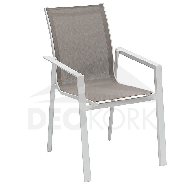 Fotel aluminiowy z tkaniną NOVARA (biały)