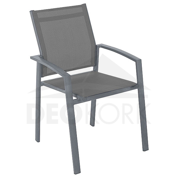 Fotel aluminiowy z tkaniną BERGAMO (szary)
