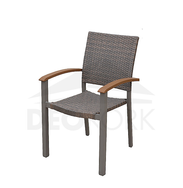 Stałe krzesło ogrodowe rattanowe CALVIN (brązowe)