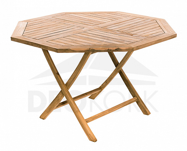 Stół ogrodowy składany ośmiokąt HAGEN ⌀ 120 cm (teak)