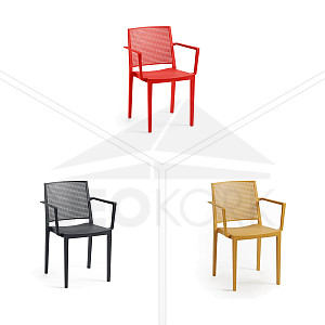 Fotel plastikowy z podłokietnikami SZTOKHOLM (różne kolory)