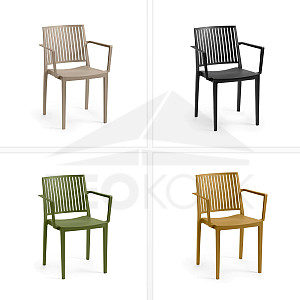 Fotel plastikowy z podłokietnikami HELSINKI (różne kolory)