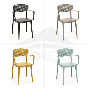 Krzesło plastikowe z podłokietnikami OSLO (różne kolory)
