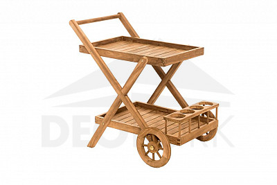 Wózek do serwowania ogrodu z drewna tekowego MONTE