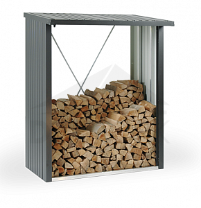 Wielofunkcyjny magazyn kominkowy - drewutnia WoodStock 157 x 102 (szary kwarc metaliczny)
