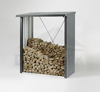 Wielofunkcyjny magazyn kominkowy - drewutnia WoodStock 157 x 102 (ciemnoszary metalik)