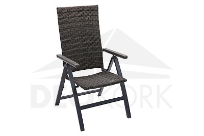 Regulowane krzesło ogrodowe rattanowe CALVIN (szary)