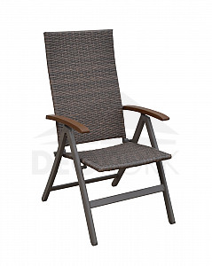 Krzesło ogrodowe rattanowe regulowane CALVIN (brązowe)
