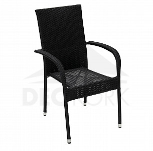Krzesło rattanowe sztaplowane SIENA (czarne)