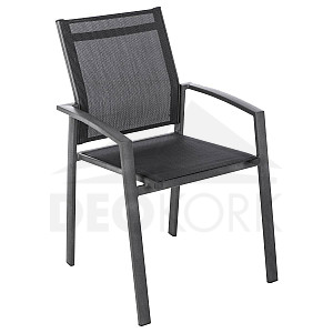 Fotel aluminiowy z tkaniną BERGAMO (antracyt)