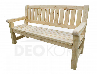 Masywna ławka ogrodowa wykonana z sosny ROBUSTA 3-osobowa