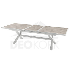 Stół aluminiowy BERGAMO I. 220/279 cm (biały)