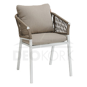 Aluminiowe krzesło do jadalni COLUMBIA (białe)
