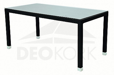 Stół ogrodowy rattanowy NAPOLI 160x80 cm (czarny)