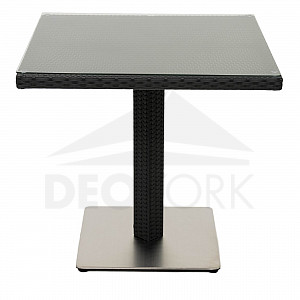 Stół rattanowy GINA 80x80 cm (czarny)