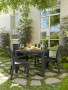 Stół ogrodowy ze sztucznego rattanu MANHATTAN 95x95 cm (antracyt)