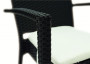 Krzesło ogrodowe rattanowe NAPOLI z tapicerką (czarne)