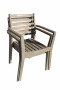 Krzesło ogrodowe sztaplowane z obiciem CHESTERFIELD (szara patyna)