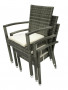 Krzesło ogrodowe rattanowe NAPOLI z tapicerką (szare)