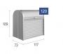 Uniwersalna skrzynka roletowa StoreMax o wymiarach 120 117 x 73 x 109 (szary kwarc metaliczny)
