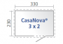 Domek ogrodowy BIOHORT CasaNova 330 x 230 (ciemnoszary metalik)