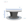 Stół rattanowy BORNEO LUXURY średnica 160 cm (szary)