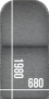 Regulowany leżak rattanowy wyściółka 198 x 68 cm BORNEO LUXURY (szara)