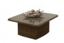 Stół rattanowy wysuwany jadalnia/przechowywanie 100 x 100 cm BORNEO LUXURY (brązowy)