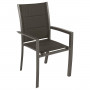 Fotel aluminiowy z tkaniną VERMONT (szaro-brązowy)