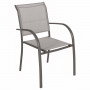 Fotel aluminiowy z tkaniną VALENCIA (szaro-brązowy)