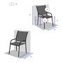 Fotel aluminiowy z tkaniną VALENCIA (antracyt)