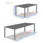 WYPRZEDAŻ Stół aluminiowy LIVORNO 214/274x110 cm (antracyt)