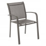 Fotel aluminiowy z tkaniną BRIXEN (szaro-brązowy)