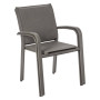 Fotel aluminiowy z tkaniną BRIXEN (szaro-brązowy)