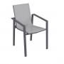 Fotel aluminiowy z tkaniną RAVENNA (szaro-brązowy)
