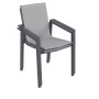 Fotel aluminiowy z tkaniną RAVENNA (szaro-brązowy)