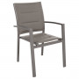 Fotel aluminiowy z tkaniną RIMINI (szaro-brązowy)