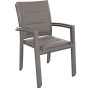 Fotel aluminiowy z tkaniną RIMINI (szaro-brązowy)