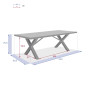 Aluminiowy stół do jadalni 220x100 cm TANZANIA