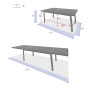 Stół aluminiowy NOVARA 170/264 cm (antracyt)