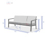 Aluminiowa ławka 3-osobowa NOVARA (biały)