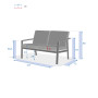 Aluminiowa ławka 2-osobowa NOVARA (biały)