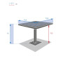 Stół aluminiowy CAPRI 70x70 cm (antracyt)