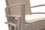 Krzesło ogrodowe rattanowe NAPOLI z tapicerką (szaro-beżowe)